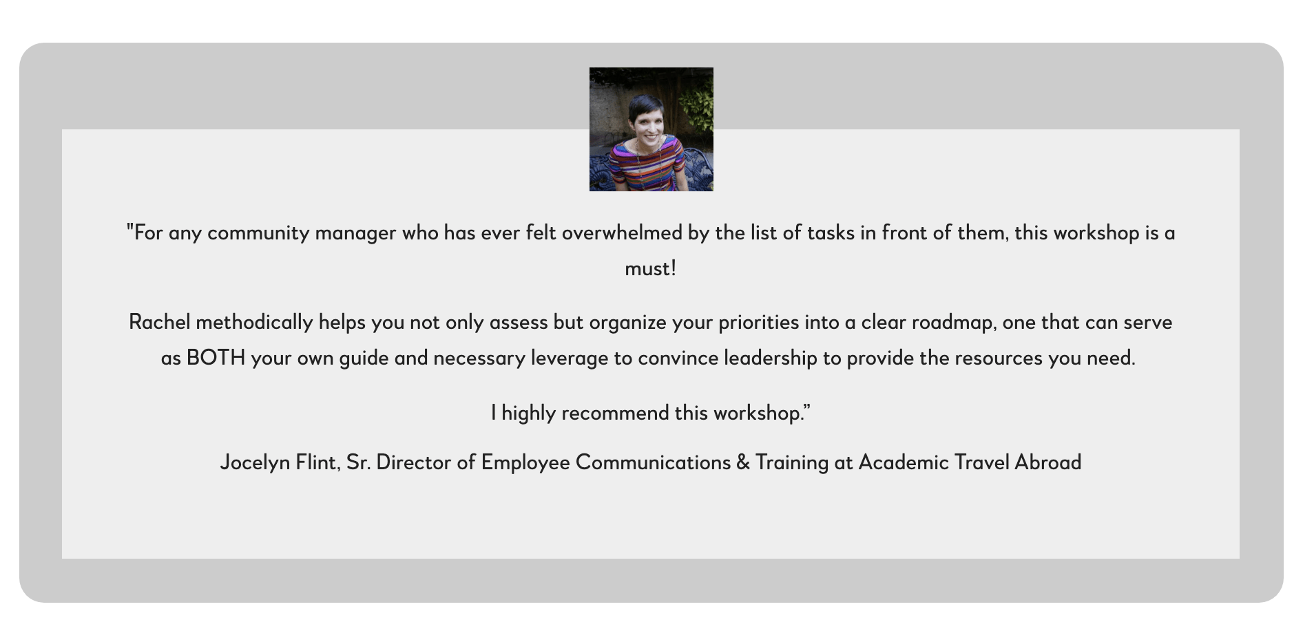 Now Enrolling: Developing a Community Roadmap Workshop