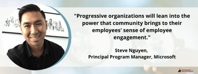 Progressive organizations will lean into the power that community brings to their employees' sense of employee engagement