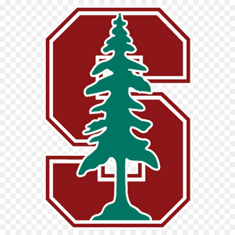 A green pine tree sits atop a red block letter S