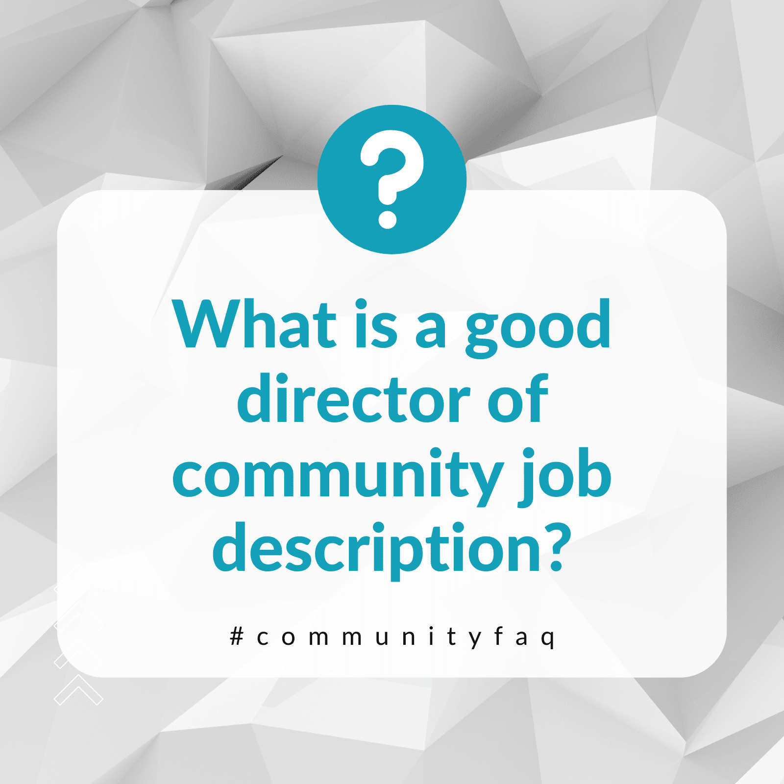 What is a good director of community job description?