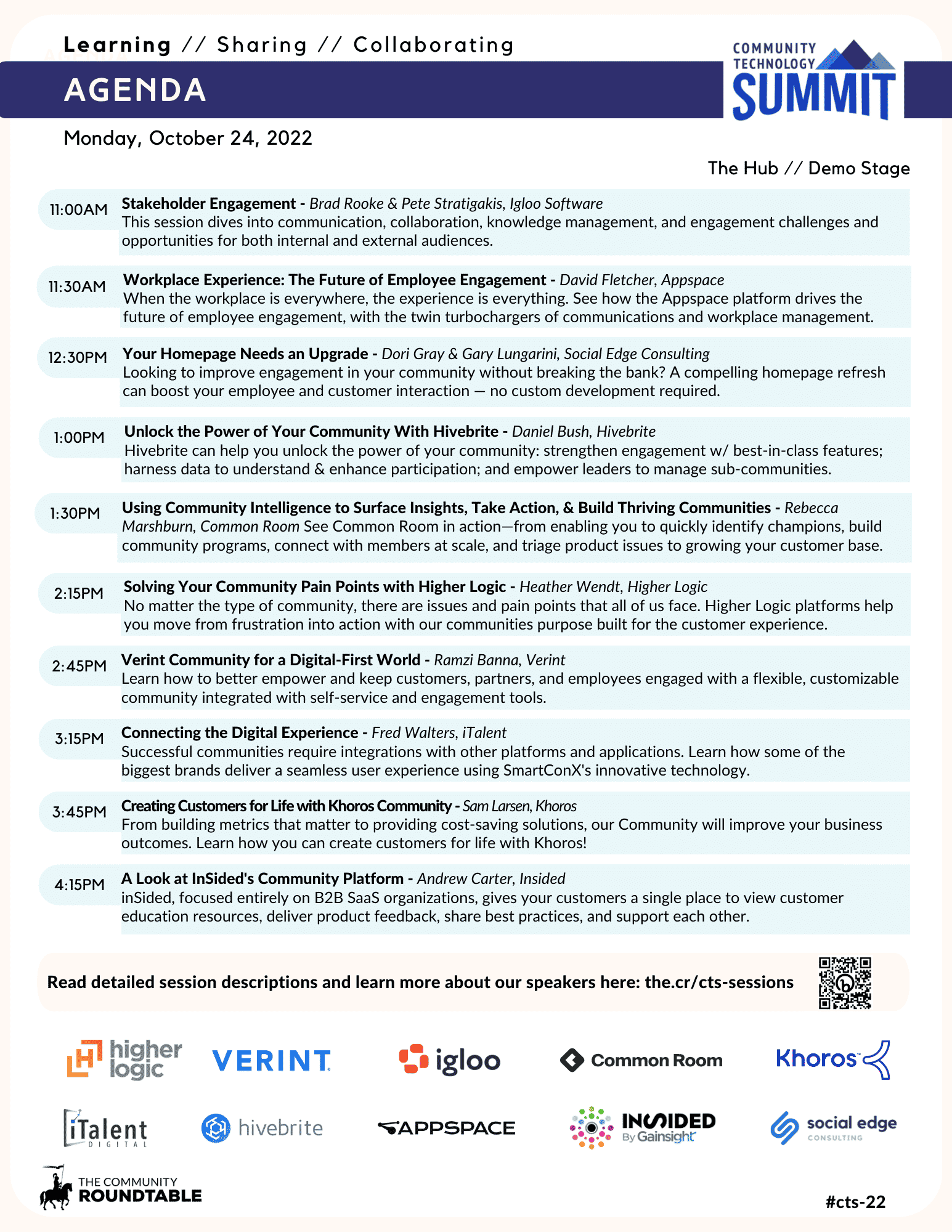 Community Technology Summit Agenda - Monday, October 24, 2022